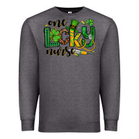 Charcoal Heather St. Patrick's Day One lucky Nurse Premium Sweatshirt - OliviaCreatesArt