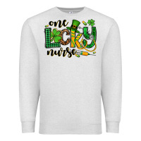 Oatmeal Heather St. Patrick's Day One lucky Nurse Premium Sweatshirt - OliviaCreatesArt
