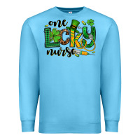 Ocean Blue St. Patrick's Day One lucky Nurse Premium Sweatshirt - OliviaCreatesArt