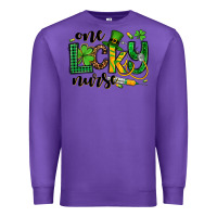 Purple St. Patrick's Day One lucky Nurse Premium Sweatshirt - OliviaCreatesArt