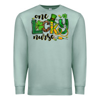 Seafoam St. Patrick's Day One lucky Nurse Premium Sweatshirt - OliviaCreatesArt