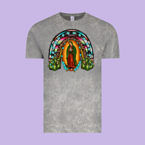 Our Lady Of Guadalupe Rainbow Vintage Tee Designed By Jahusdesignshop