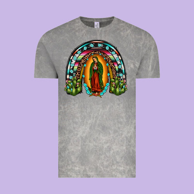 Our Lady Of Guadalupe Rainbow Vintage Tee Designed By Jahusdesignshop