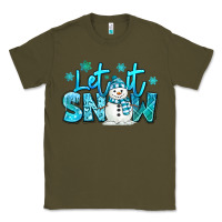 Army Green let it snow winter snowman Classic Tee - MaliasSmallBusiness
