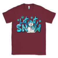 Burgundy let it snow winter snowman Classic Tee - MaliasSmallBusiness