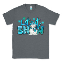 Charcoal Heather let it snow winter snowman Classic Tee - MaliasSmallBusiness