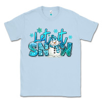 Dusty Blue let it snow winter snowman Classic Tee - MaliasSmallBusiness
