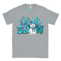 Heather Grey let it snow winter snowman Classic Tee - MaliasSmallBusiness