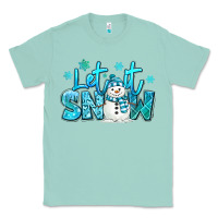 Seafoam let it snow winter snowman Classic Tee - MaliasSmallBusiness