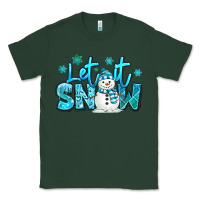 Sports Green let it snow winter snowman Classic Tee - MaliasSmallBusiness