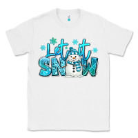 White let it snow winter snowman Classic Tee - MaliasSmallBusiness