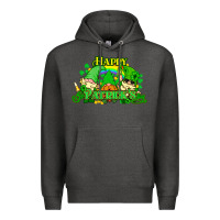 Charcoal Heather St. Patrick's Day gnomes Premium Hoodie - HowdyJamesFarm