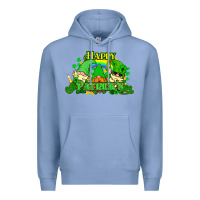 Colony Blue St. Patrick's Day gnomes Premium Hoodie - HowdyJamesFarm