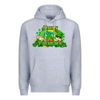 Heather Grey St. Patrick's Day gnomes Premium Hoodie - HowdyJamesFarm