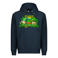 Navy St. Patrick's Day gnomes Premium Hoodie - HowdyJamesFarm