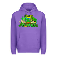 Purple St. Patrick's Day gnomes Premium Hoodie - HowdyJamesFarm