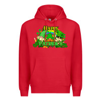 Red St. Patrick's Day gnomes Premium Hoodie - HowdyJamesFarm