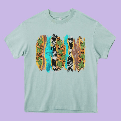 Western Brushstrokes Heavy Core Tee Designed By Adodesignshop