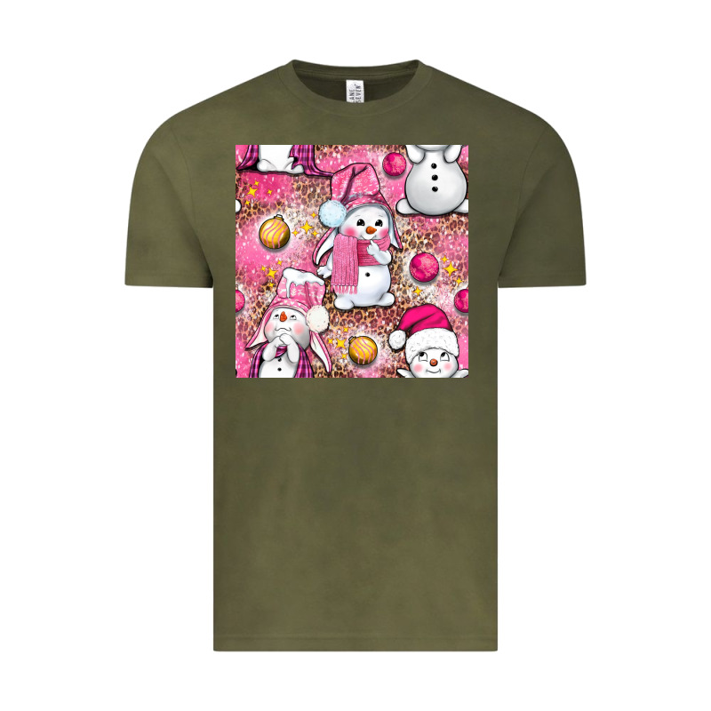 Pink Christmas Cute Snowman Vintage Tee by NancyCooperArtShop | Teevron