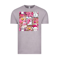 Vintage Zinc Pink Christmas cute snowman Vintage Tee - NancyCooperArtShop