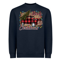 Navy Merry Christmas Truck Heavyweight Sweatshirt - Bettercallsaul