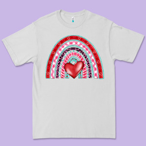 Valentine's Day Rainbow Premium Tee Designed By Barkaloodesign