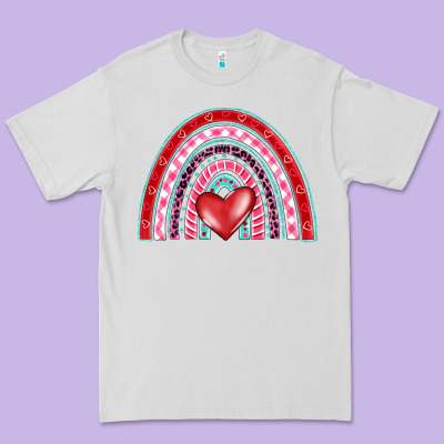 Valentine's Day Rainbow Premium Tee Designed By Barkaloodesign