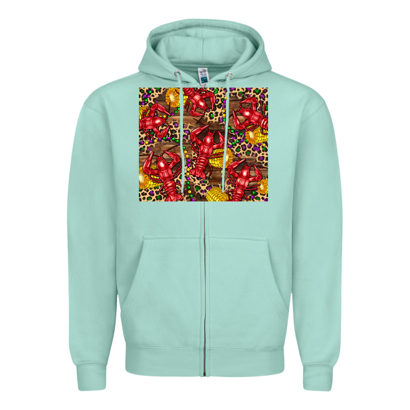 Mardi Gras Crawfish Zipper Hoodie by CowGirlArtShop | Teevron