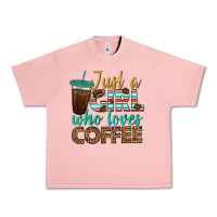 Salmon just a girl who loves coffee Urban Heavy Tee - BundleAndBundleShop