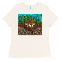 Bone preview custom cactus and sunflowers leopard turquoise Ladies Tee - Artiststas