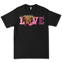 Black valentine's day love highland cow Premium Tee - BarkalooDesign