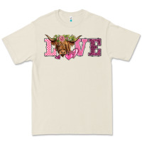 Bone valentine's day love highland cow Premium Tee - BarkalooDesign