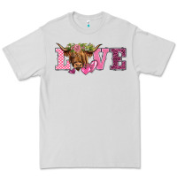 Dove Grey valentine's day love highland cow Premium Tee - BarkalooDesign