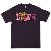 Plum valentine's day love highland cow Premium Tee - BarkalooDesign