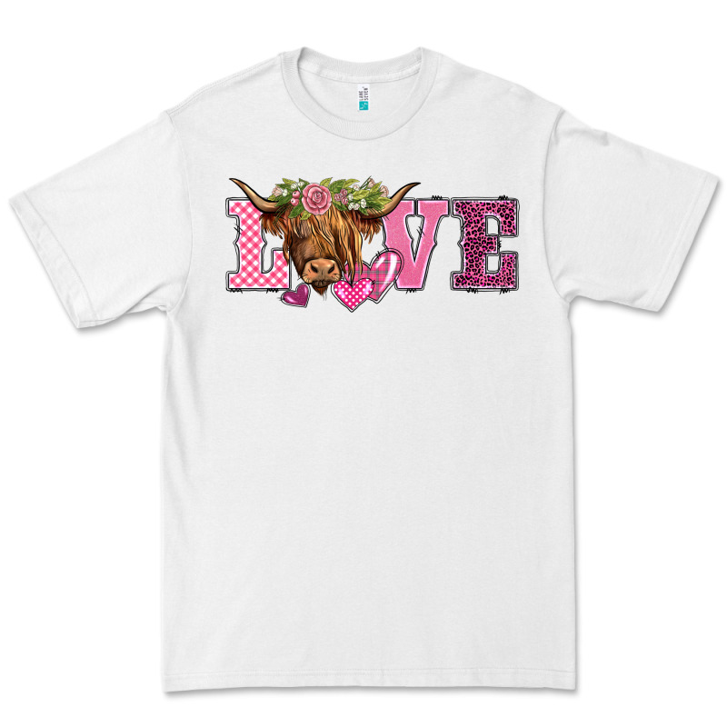 Valentine's Day Love Highland Cow Premium Tee by BarkalooDesign | Teevron