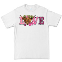 White valentine's day love highland cow Premium Tee - BarkalooDesign