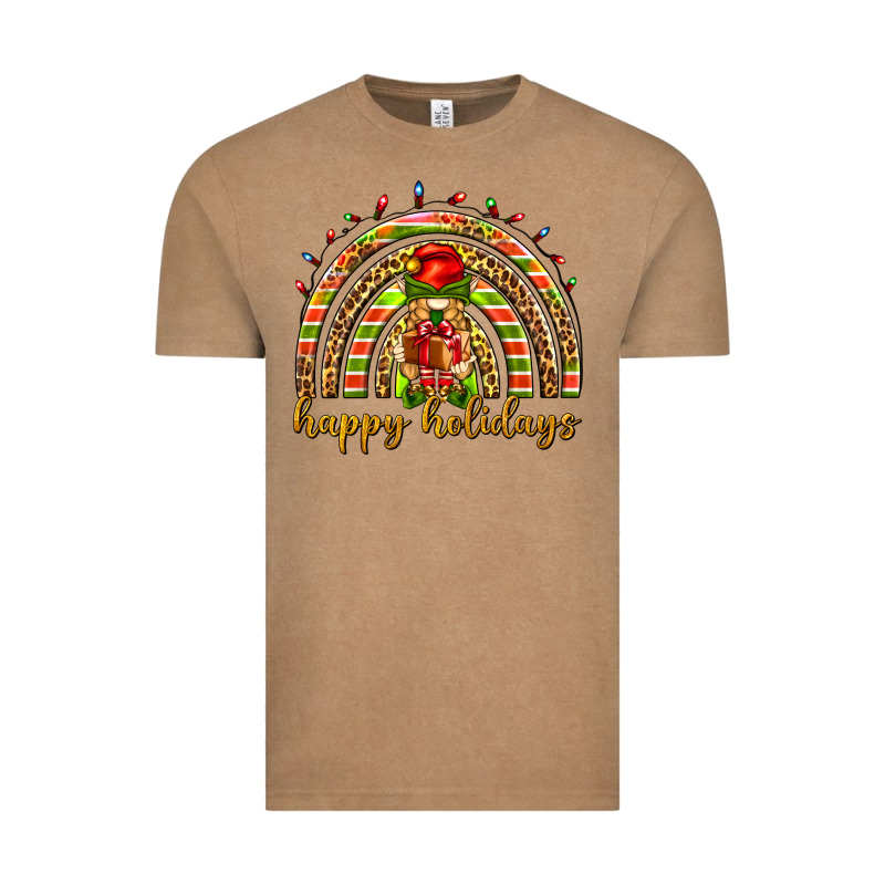 Happy Holidays Elf Gnome Vintage Tee by NancyCooperArtShop | Teevron