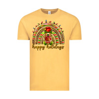 Vintage Mustard Happy holidays elf gnome Vintage Tee - NancyCooperArtShop