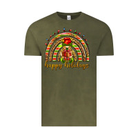 Vintage Olive Happy holidays elf gnome Vintage Tee - NancyCooperArtShop