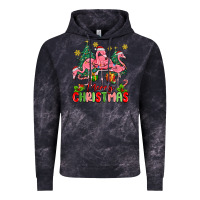 Cloud Black merry christmas flamingos Vintage Hoodie - MaliasSmallBusiness