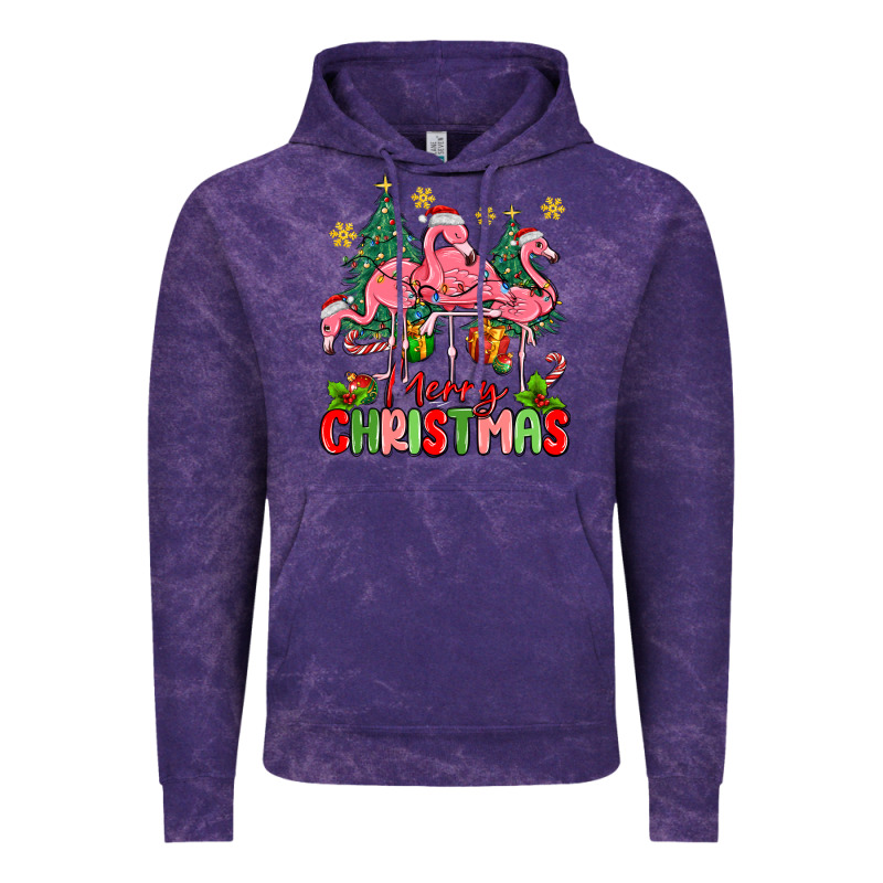 Merry Christmas Flamingos Vintage Hoodie by MaliasSmallBusiness | Teevron
