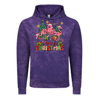 Cloud Purple merry christmas flamingos Vintage Hoodie - MaliasSmallBusiness