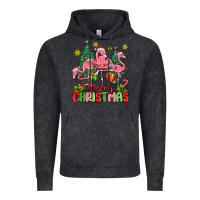 Vintage Black merry christmas flamingos Vintage Hoodie - MaliasSmallBusiness