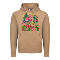 Vintage Coffee merry christmas flamingos Vintage Hoodie - MaliasSmallBusiness