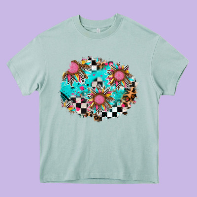 Race Sunflower Patches Heavy Core Tee Designed By Adodesignshop