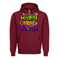 Burgundy mardi gras cutie Zipper Hoodie - CowGirlArtShop