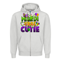 Dove Grey mardi gras cutie Zipper Hoodie - CowGirlArtShop