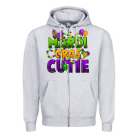 Heather Grey mardi gras cutie Zipper Hoodie - CowGirlArtShop