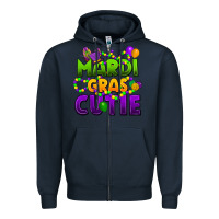 Navy mardi gras cutie Zipper Hoodie - CowGirlArtShop