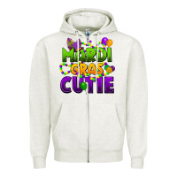Oatmeal Heather mardi gras cutie Zipper Hoodie - CowGirlArtShop